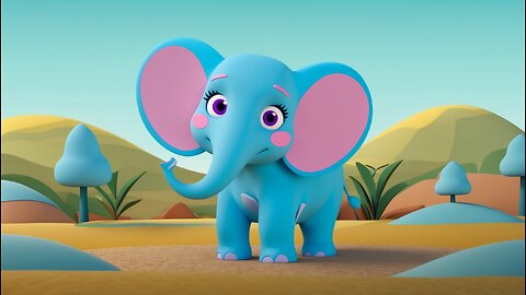 One Baby Elephant dancing in jungle,