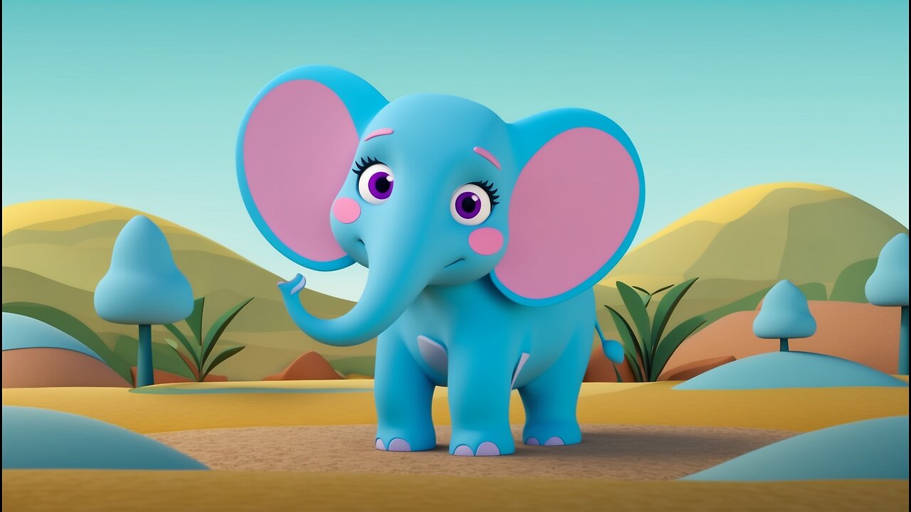 One Baby Elephant dancing in jungle,