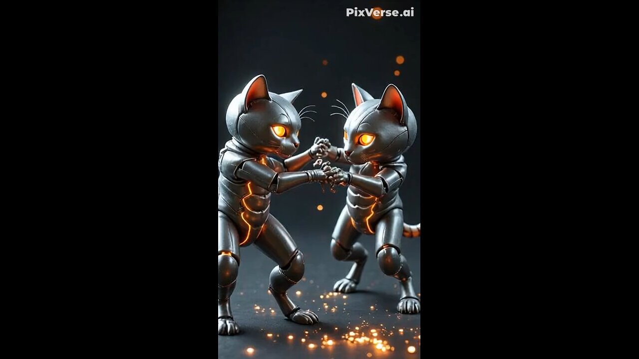 two ai cat fighting