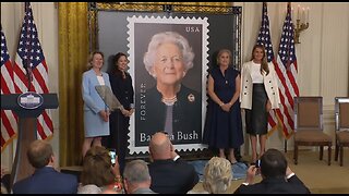 First Lady Melania Trump Participates in a Barbara Bush Stamp Unveiling Event