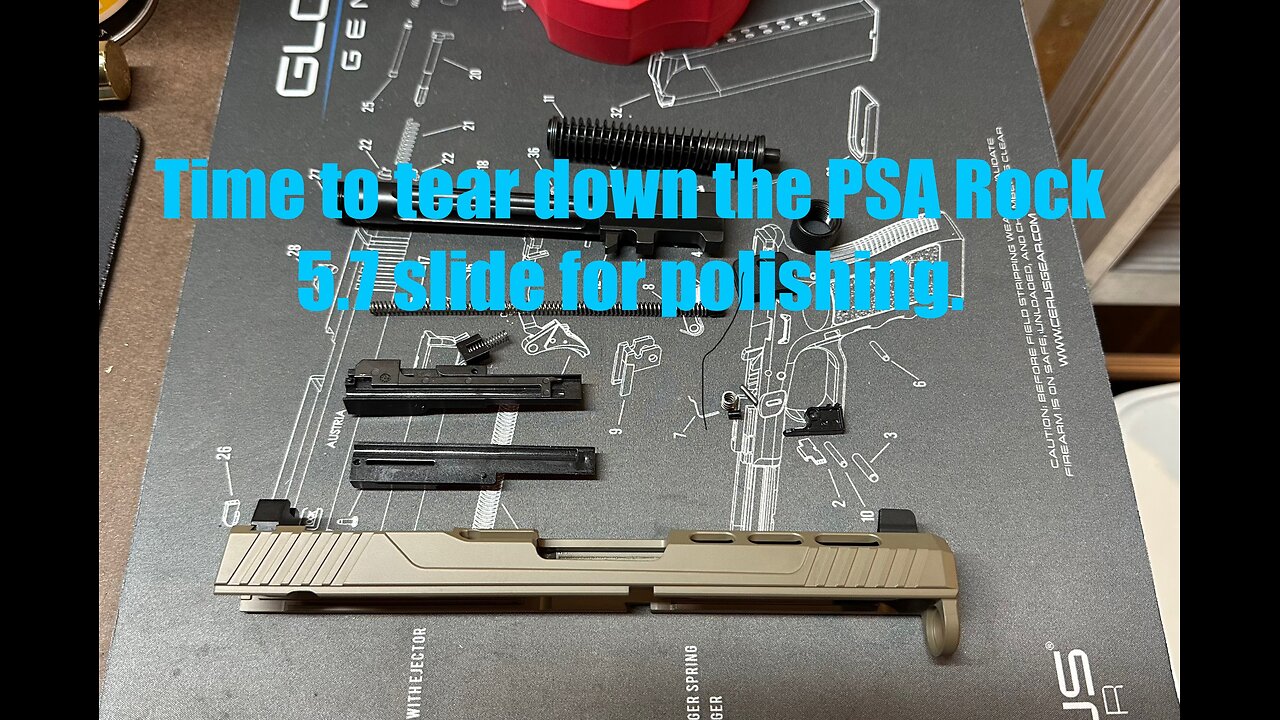 Palmetto State Armory Rock 5.7 Full Size: disassembly tear down of slide for cleaning & polishing