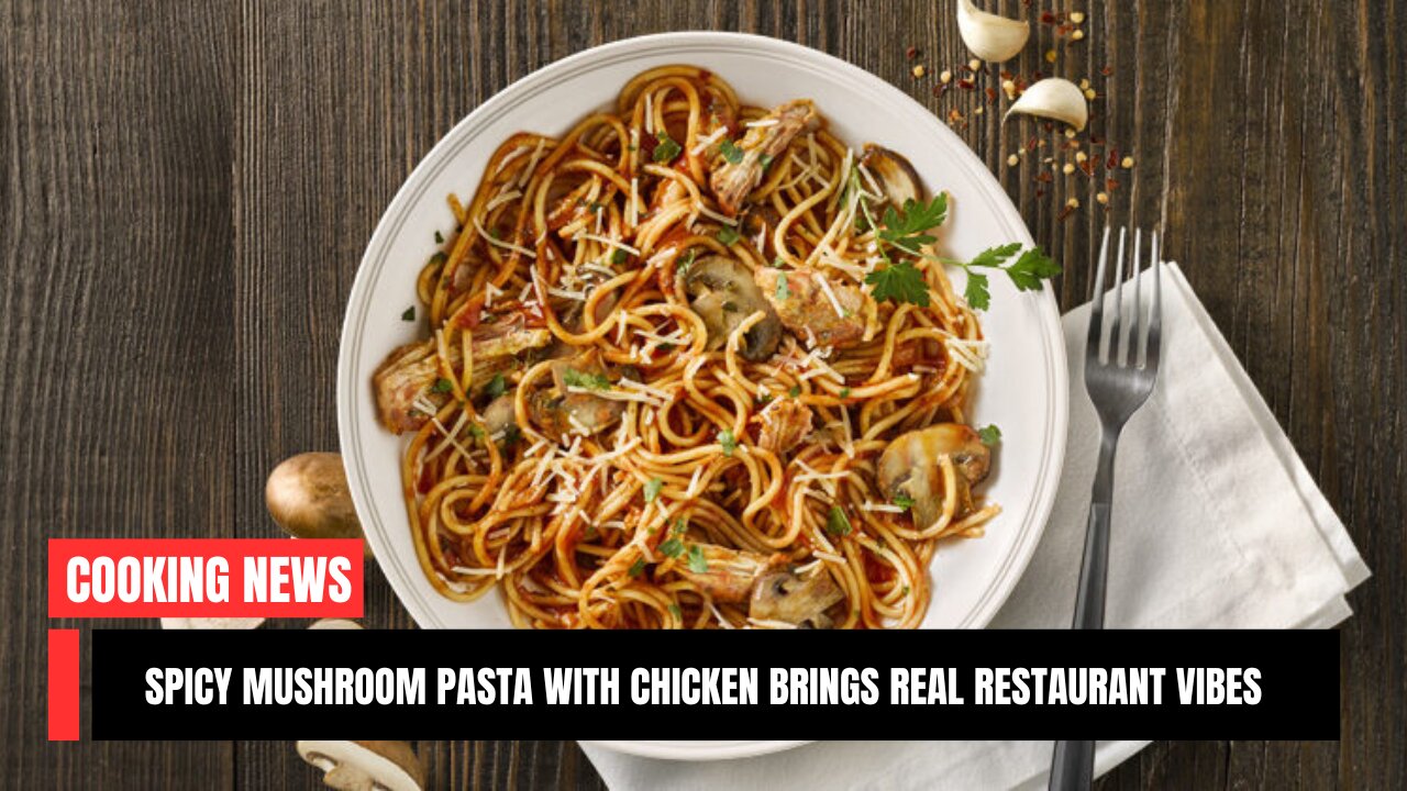 This spicy mushroom pasta with chicken brings real restaurant vibes to your home! 👨🍳🔥