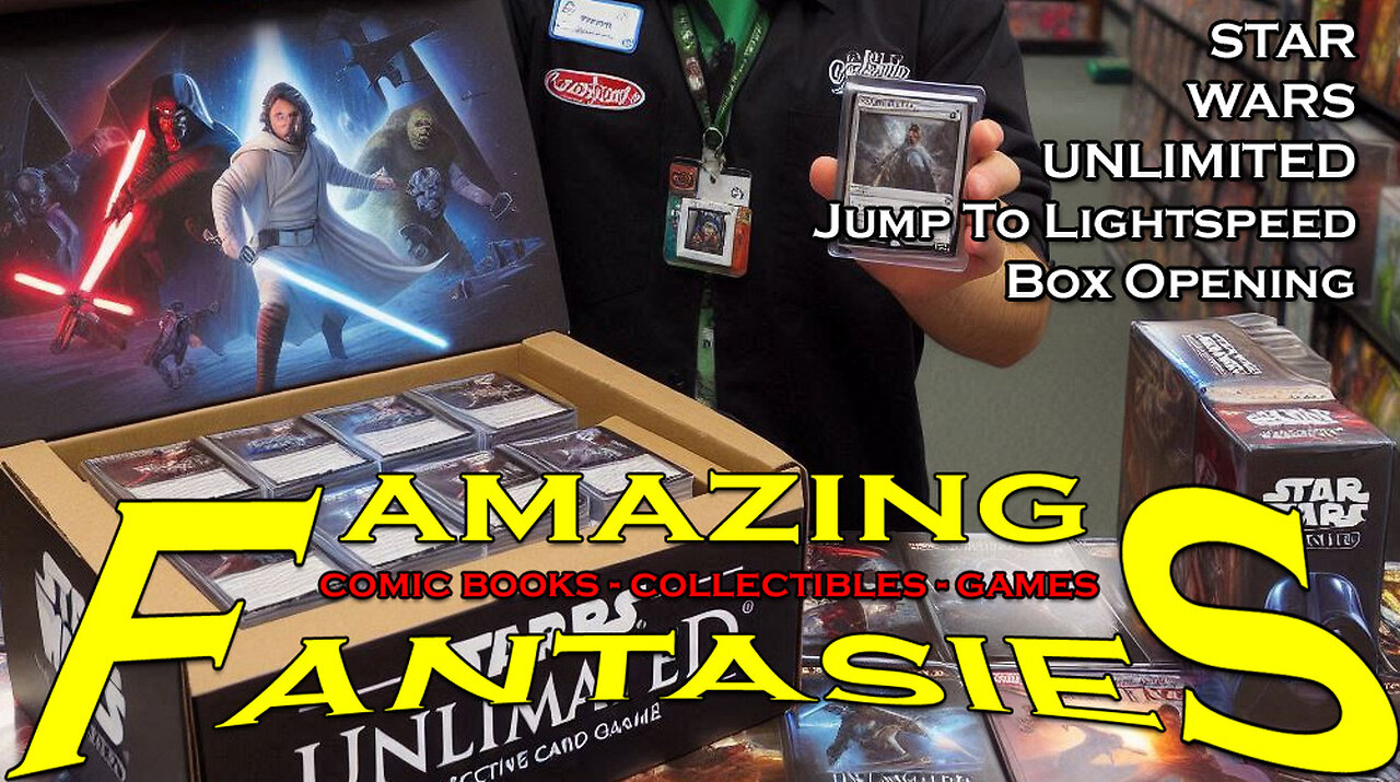 Opening Star Wars Unlimited Jump to Lightspeed Booster Box Unboxing Amazing Fantasies Game Shop