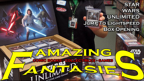 Opening Star Wars Unlimited Jump to Lightspeed Booster Box Unboxing Amazing Fantasies Game Shop