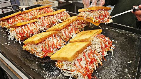Amazing delicious ham cheese egg toast - korean street food