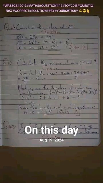 Exam question solutions that I posted #onthisday last year ☺️😇