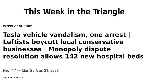 This Week in the Triangle (Mar. 23-Mar. 29, 2025)