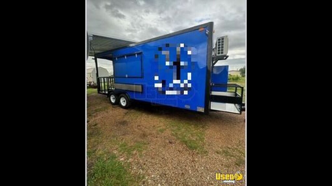 Like New - 2023 8' x 20' Barbecue Food Trailer with 5' Porch for Sale in Texas!