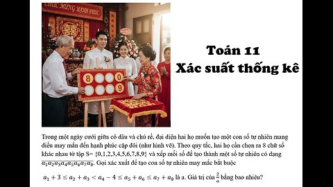 Toán 11: Xác suất: Trong một ngày cưới giữa cô dâu và chú rể, đại diện hai họ muốn tạo một con số