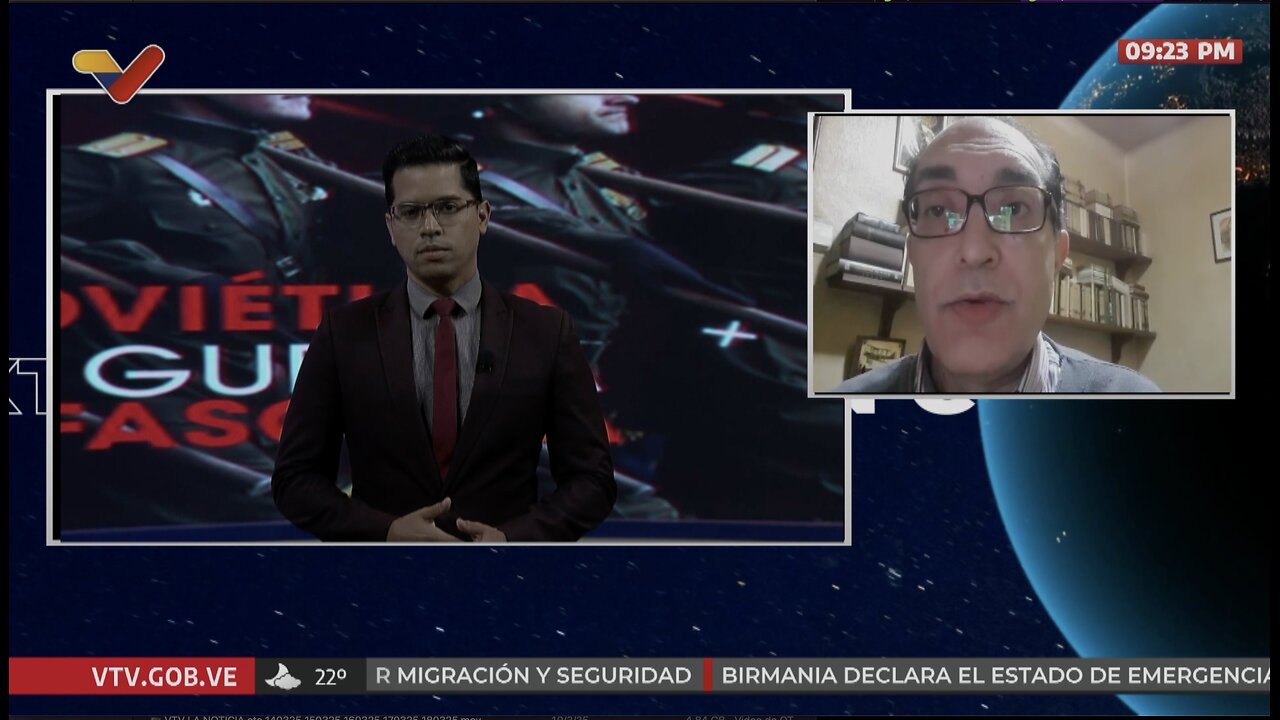 José Miguel Villarroya en Mundo En Contexto de Venezolana de Televisión (VTV). Guerra civil española