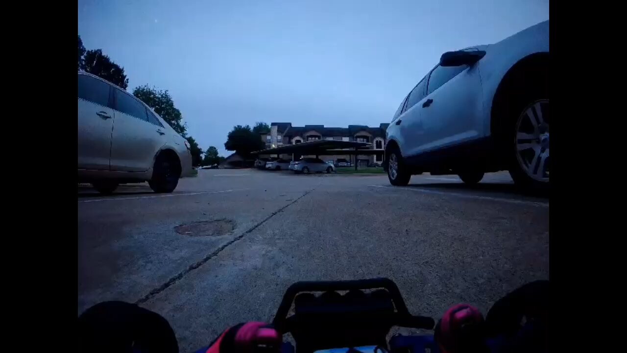 Joey playing with his RC on the way to his mailbox