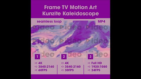 🟣Kunzite Kaleidoscope • Frame TV Motion Art Home Office Spa • Low Stim • 4K Ambient Calm Modern
