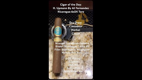 Nicaragua (H. Upmann by AJ Fernandez) 6x54 Toro # Shorts #Short #CigarOfTheDay # Review #YTShorts
