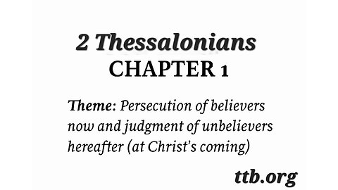2 Thessalonians Chapter 1 (Bible Study)