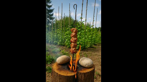 Kütük İçinde Şiş 🔥🌲