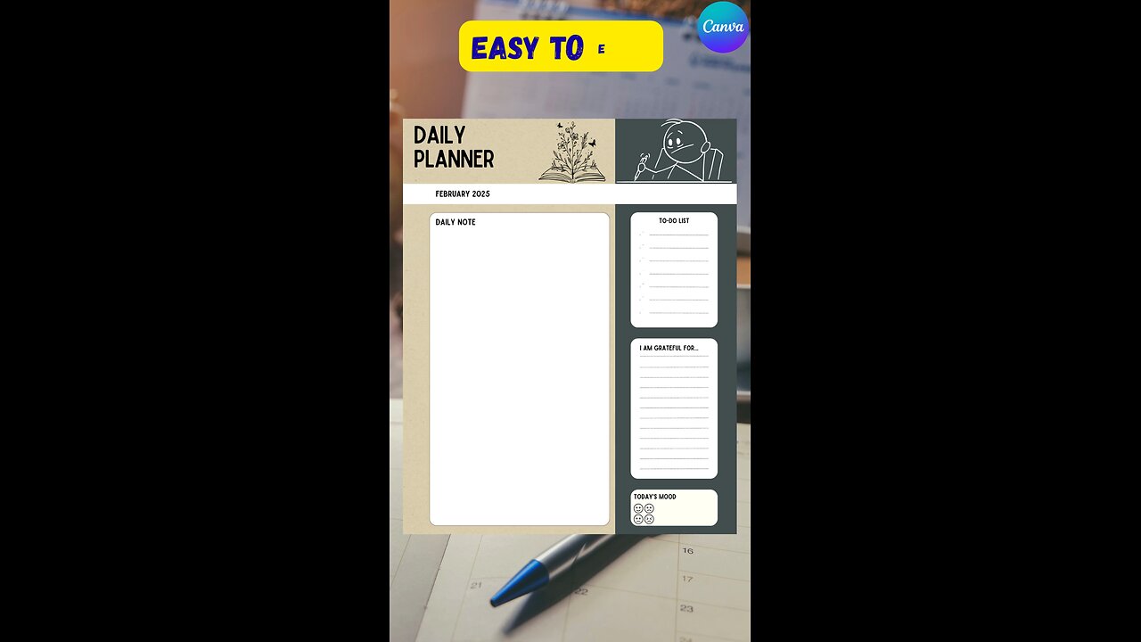 Daily Planner Printable | Digital Daily Planner PDF | Undated Schedule Organizer