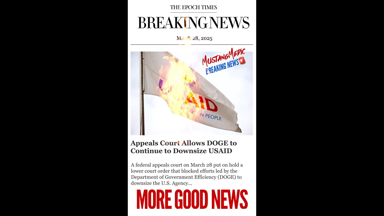 BREAKING NEWS🚨 Appeals Court allows DOGE to continue to 🔻downsize USAID. Justice, imagine that.