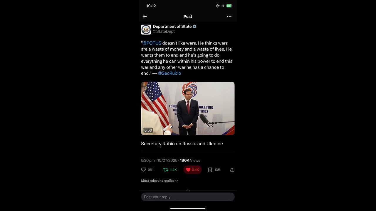 Department of State Marco Rubio