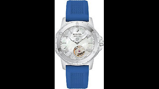 Bulova Ladies' Marine Star Automatic Stainless Steel Case and Blue Silicone Strap