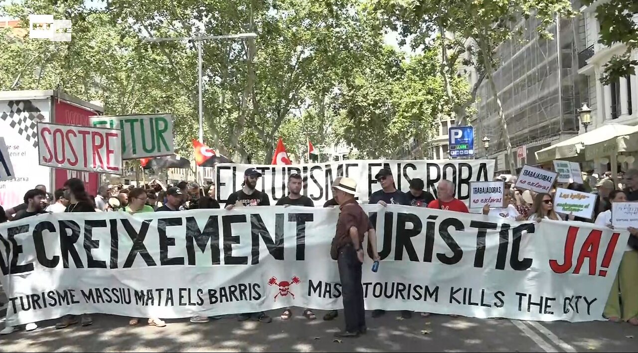 LIVE: Proteste gegen Tourismus in Barcelona