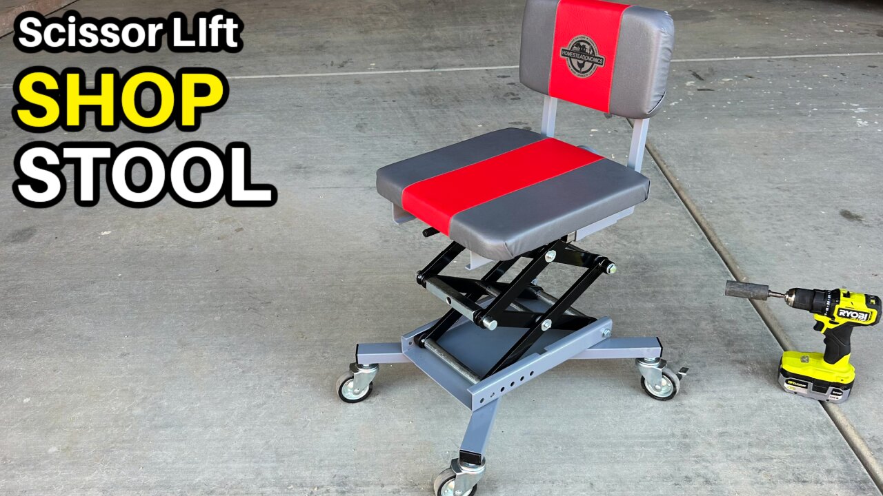 DIY Shop Stool made with Scissor Jacks - How to Make