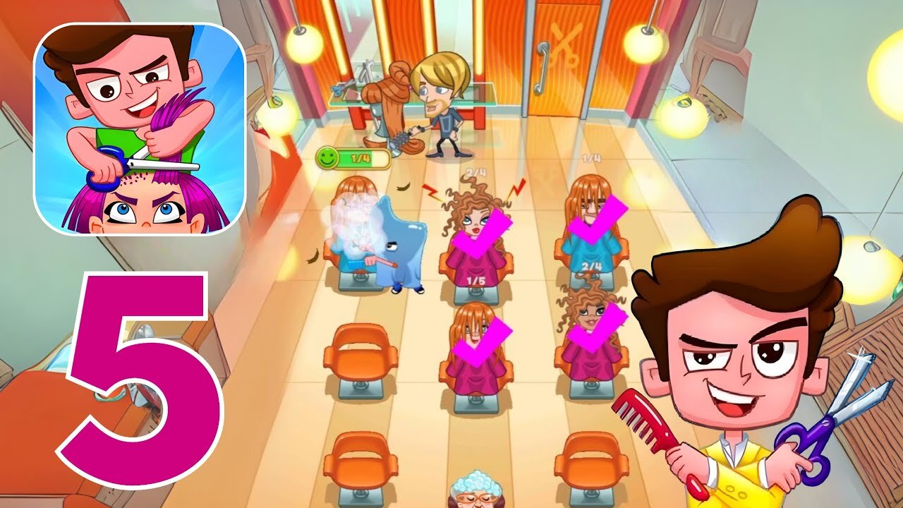 Cheating Tom 4 - Hair Stylist Wannabe - Gameplay Walkthrough Part 5 - Level 41-50 (iOS, Android)