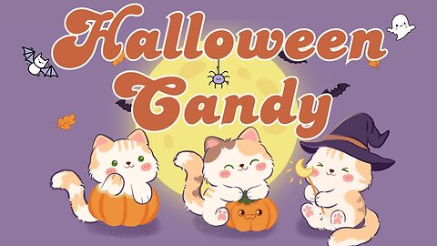 Halloween Candy Kitty 🎃 1 Hour Cafe Song 👻Stream cafe 🍂cute & relaxing music🍁Make Your Day Better