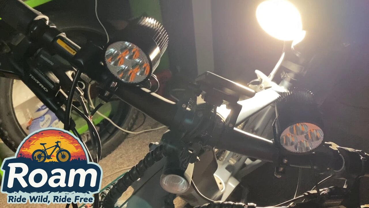 Installing two 2,000 lumen lights on my Nomad 1 that run off the bike's power.
