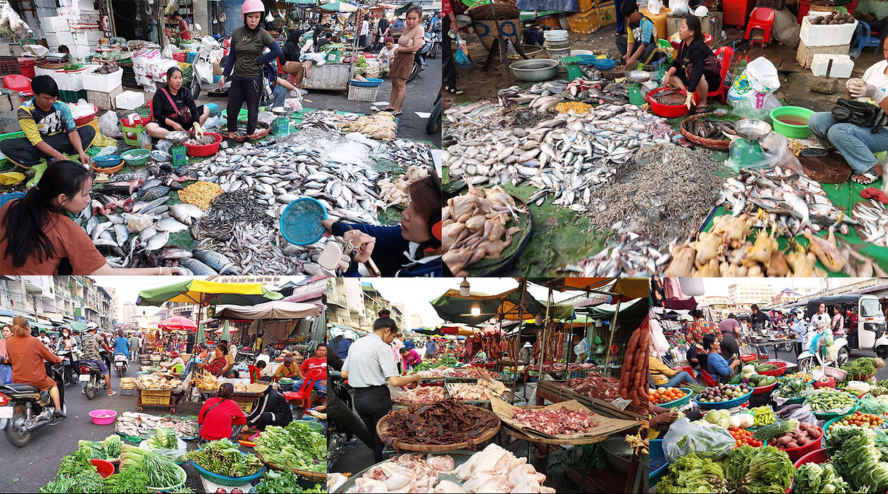 A small market in Cambodia, it has everything you need.