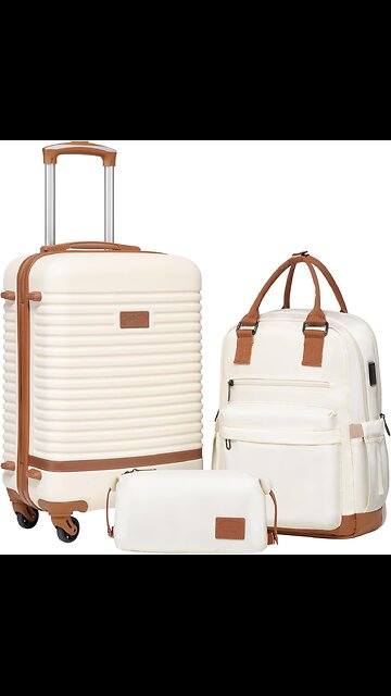 Coolife Suitcase Set 3 Piece Luggage Set Carry On Travel Luggage