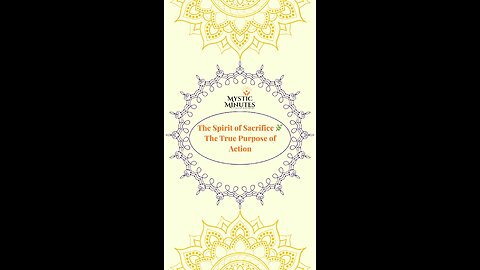 The Spirit of Sacrifice 🌿 | The True Purpose of Action
