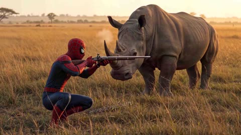 Bad Spider Man HUNTS ENDANGERED WHITE RHINO | With Great Power Comes Great Responsibility Meme
