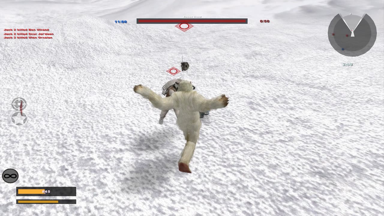 SWBF2 2005: Instant Action Hunt Wampa Hoth Gameplay
