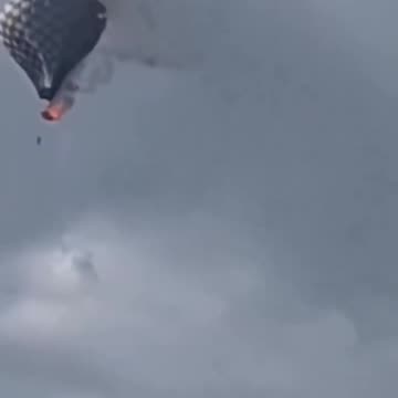 Man falls from the basket of a hot air balloon after it caught on fire in Zacatecas, Mexico.