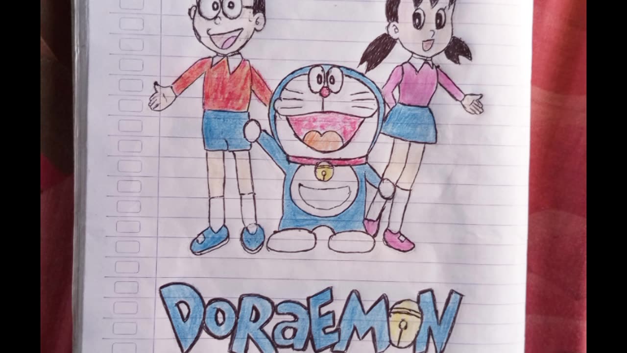 Drawing Doraemon, nobita and shizuka