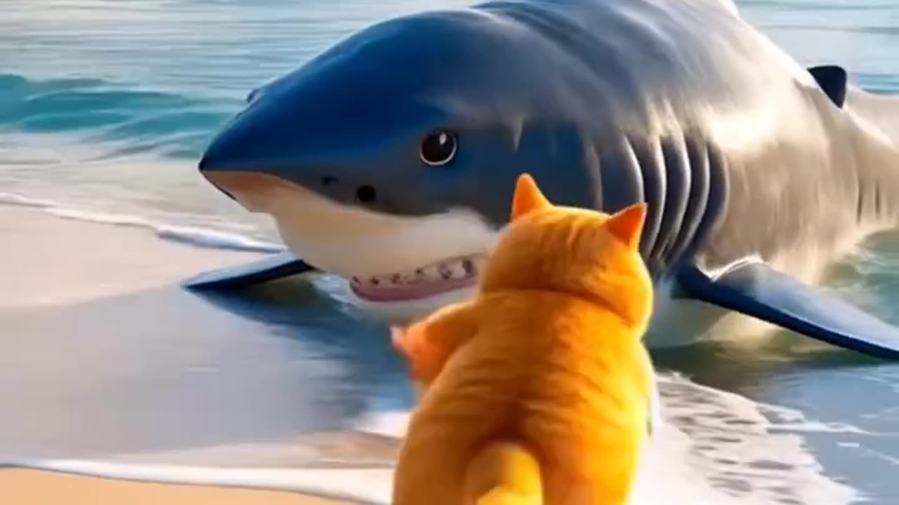 Cat Meets Sharks – Funny Pet Reactions & Ocean Animal Encounter!