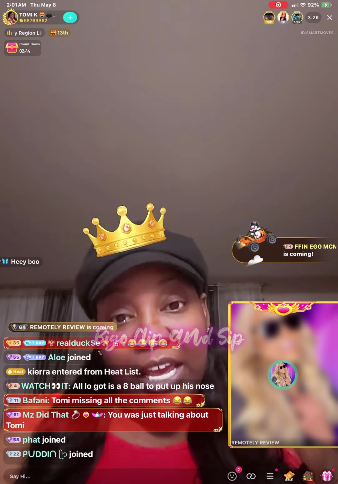 TomiKay listens to TrinaB MadamLo n the brother speak on her n joins team PK 5/7/25 #bigoclipandsip