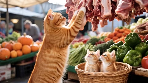 Mama Cat Toils to Raise Kittens – Cooks Big Meals, Knits Warm Clothes & Gives All Her Love
