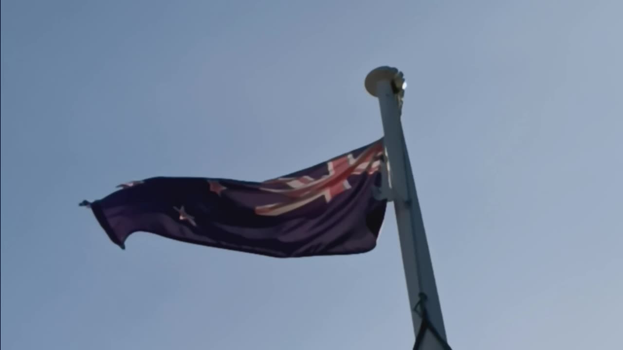 NZ NEWZEALAND FLAG FROM BELOW
