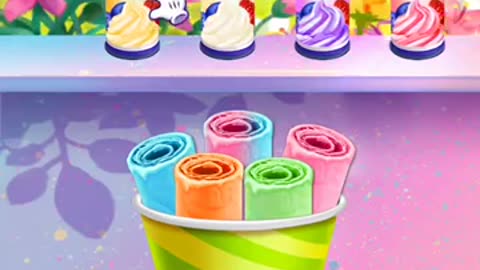 Unicorn Cooking: Rainbow Ice Cream Rolls