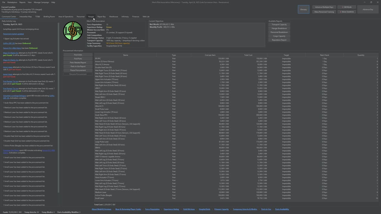 MekHQ 0.50.06 Learning the Ropes 3: refitting mechs