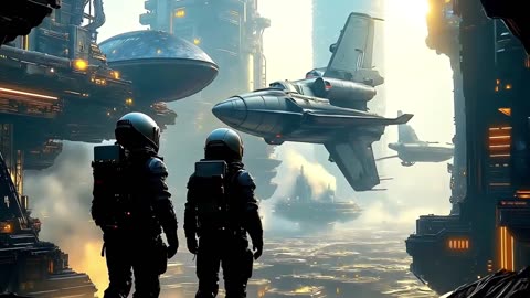 The city of the future in science fiction style and its life.