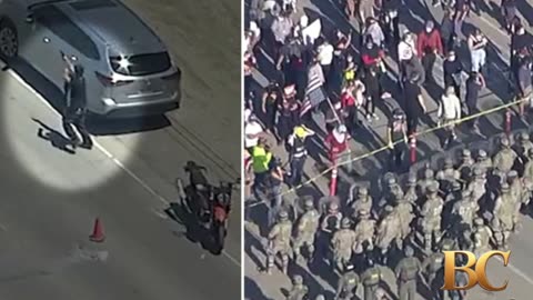 Federal agents clash with protesters during ICE raid at Southern California farm
