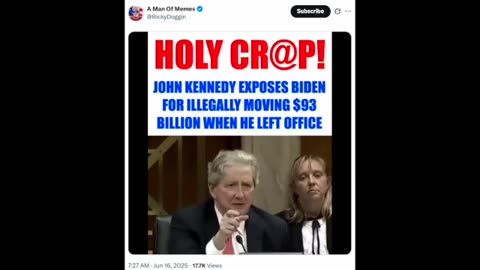 Senator John Kennedy Expresses Frustration Over $93B That Went Out The Door During Biden