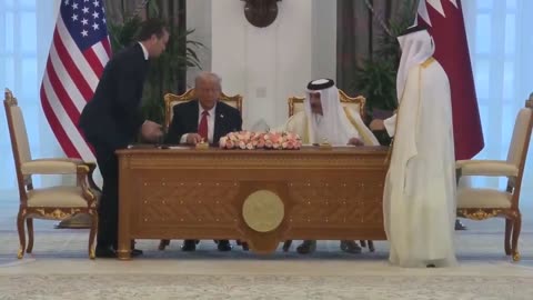 Defense Pete Hegseth signs a defense cooperation agreement between the United States and Qatar