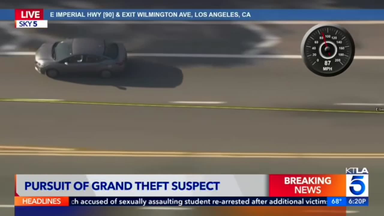 Grand Theft Auto Suspect In Custody After Pursuit Across The Streets Of LA