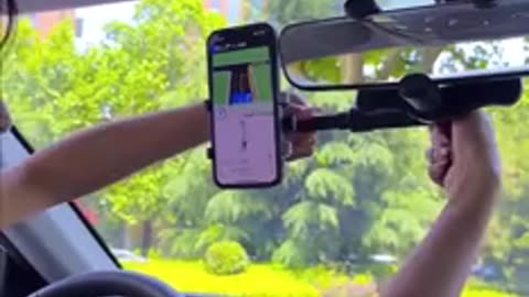 360° Rotating Rearview Mirror Phone Holder | GPS Navigation & Hands-Free Driving!