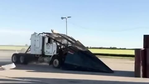 apocalyptic truck crashing into cars