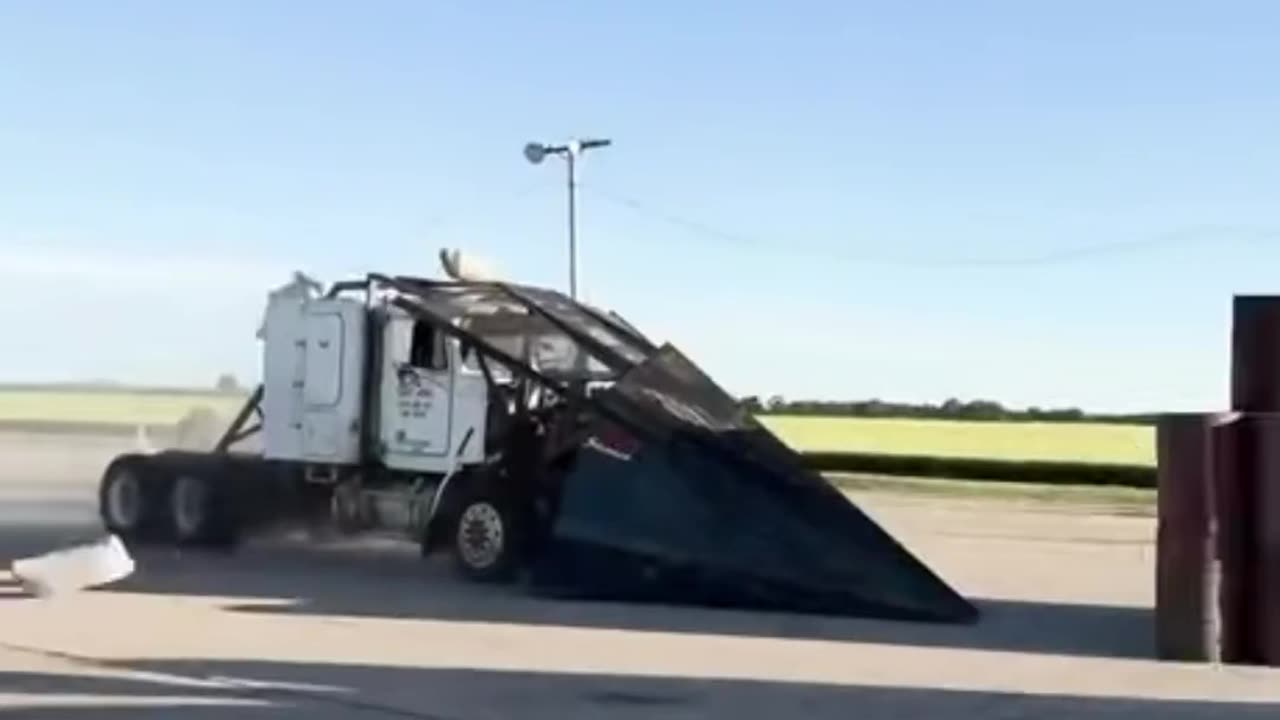 apocalyptic truck crashing into cars