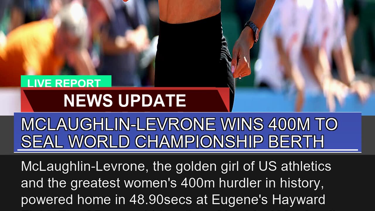 Mclaughlinlevrone Wins 400m to Seal World Champio